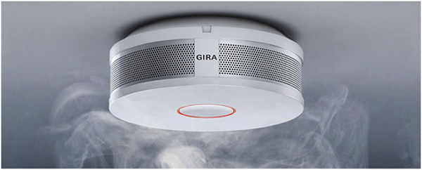 Beispiel eines KNX Melders, bei dem Feuer- und Hitzealarm unterschiedlich alarmiert werden.