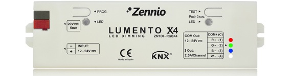 Dieser Niederspannungs-LED-Dimmaktor ermöglicht die unabhängige Steuerung von vier Kanälen mittels PWM, mit einer Strombegrenzung von 2,5 A pro Kanal