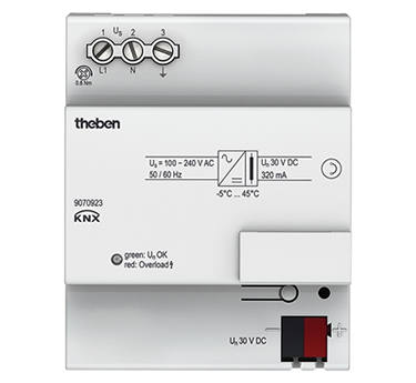 Das Netzgerät 320mA S KNX von Theben ist ein Beispiel für ein Systemgerät.
