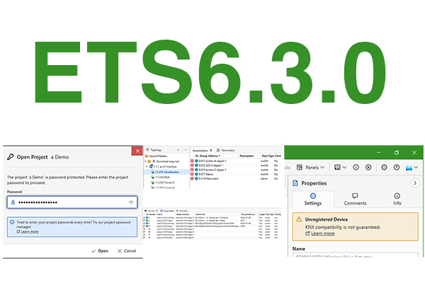 ETS6.3.0: Änderungen beim Öffnen eines bestehenden Projekts, beim Betrachten von Geräten in einem Projekt und beim manuellen Bearbeiten von Filtertabellen