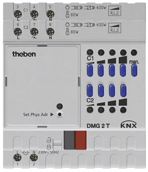 Der Theben DMG2t Zweikanal-Dimmer 400W.
