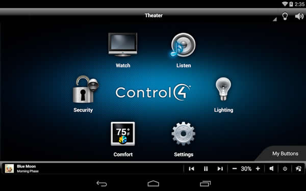 as Control4 GUI bietet dem Integrator und dem Endnutzer ein vertrautes Erlebnis, aber mit einem KNX Backbone, der die Steuerung übernimmt.