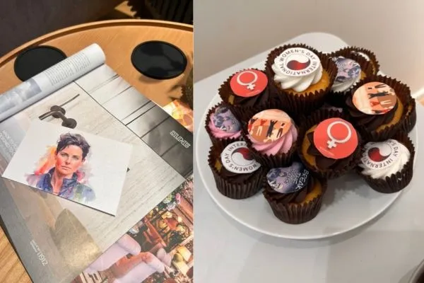 Celebratory postcards and cupcakes