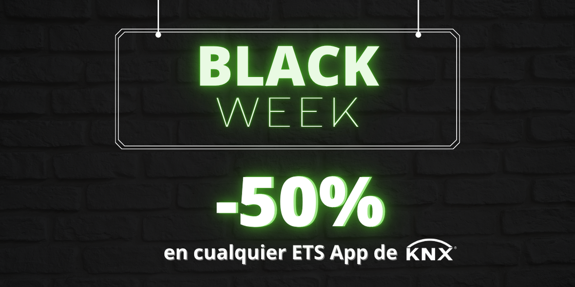 Oferta especial Black Week para ETS Apps: Consigue un 50 % de descuento en cualquier ETS App de KNX