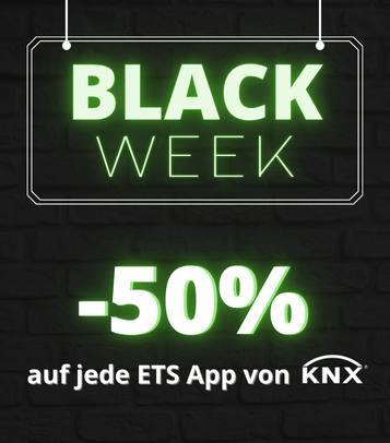 Black Week ETS Apps Special Erhalten: Sie 50 % Rabatt auf jede ETS App von KNX