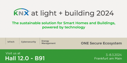 KNX op Light + Building 2024:  De duurzame oplossing voor slimme woningen en gebouwen in de spotlight!