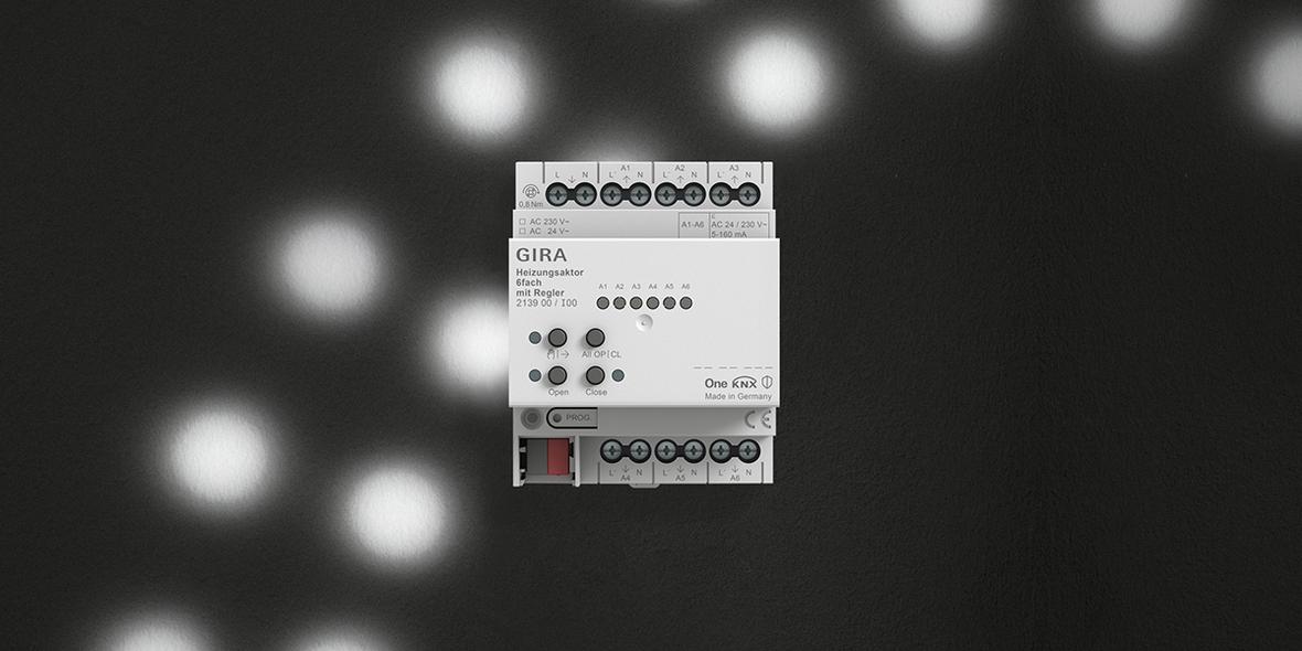 GIRA: Attuatore riscaldamento Gira KNX a 6 moduli con regolatore