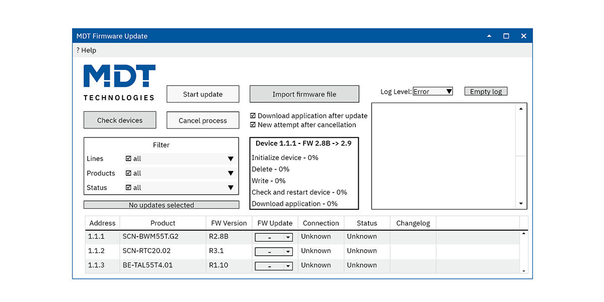 MDT lance une nouvelle application de mise à jour des microprogrammes