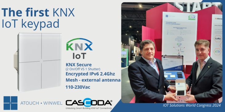 Atouch &amp; Cascoda : premiers panneaux tactiles KNX IoT