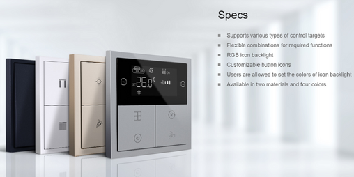 Panneau de contrôle de climat HDL KNX Tile Series